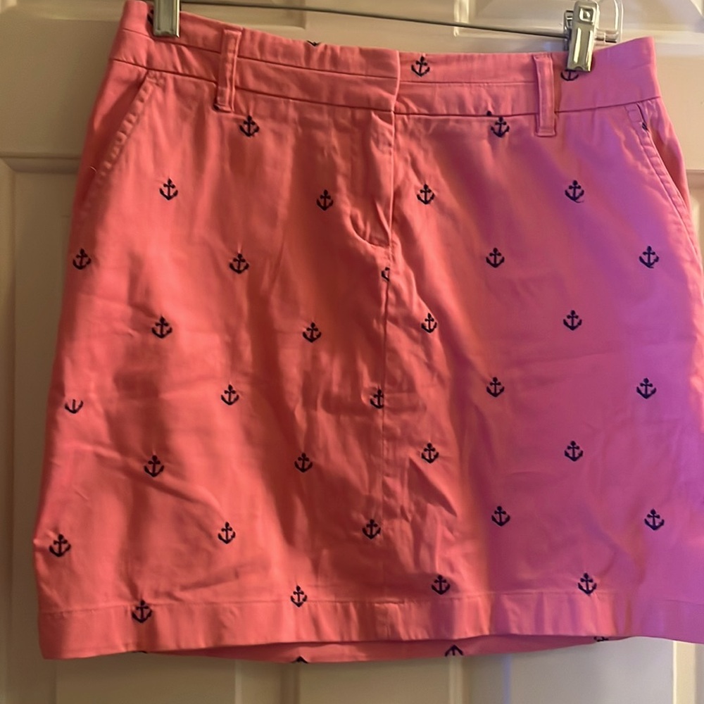 Salmon pink color with navy anchors so cute and preppy